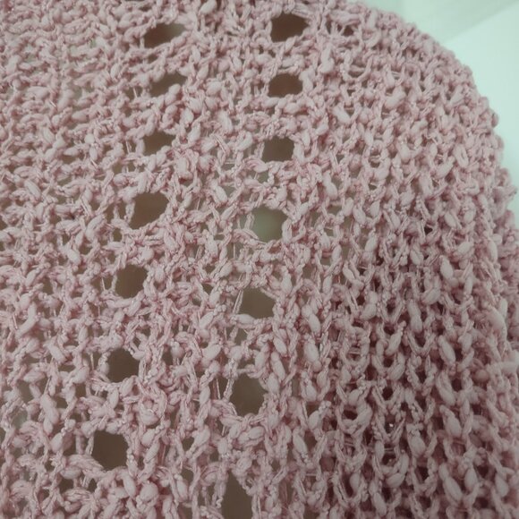 Adora Oversized Dusty Pink Rose Open Knit Cardigan Sweater Size S/M - Picture 5 of 6